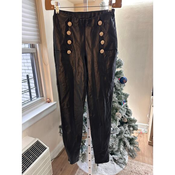 Generation Love Dawson Vegan Leather Button Leggings Black size XS - Picture 5 of 9